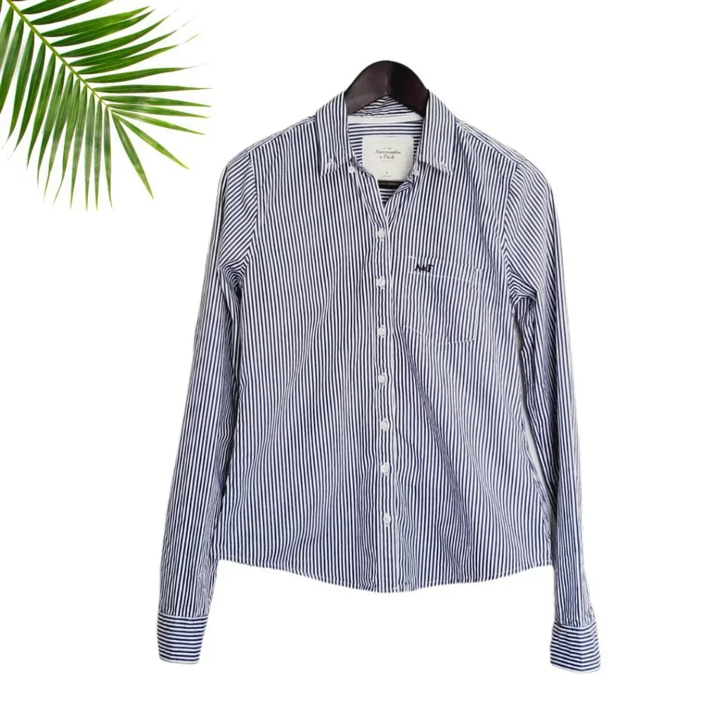 Abercrombie & Fitch Womens Striped Button Down EUC - Picture 2 of 7